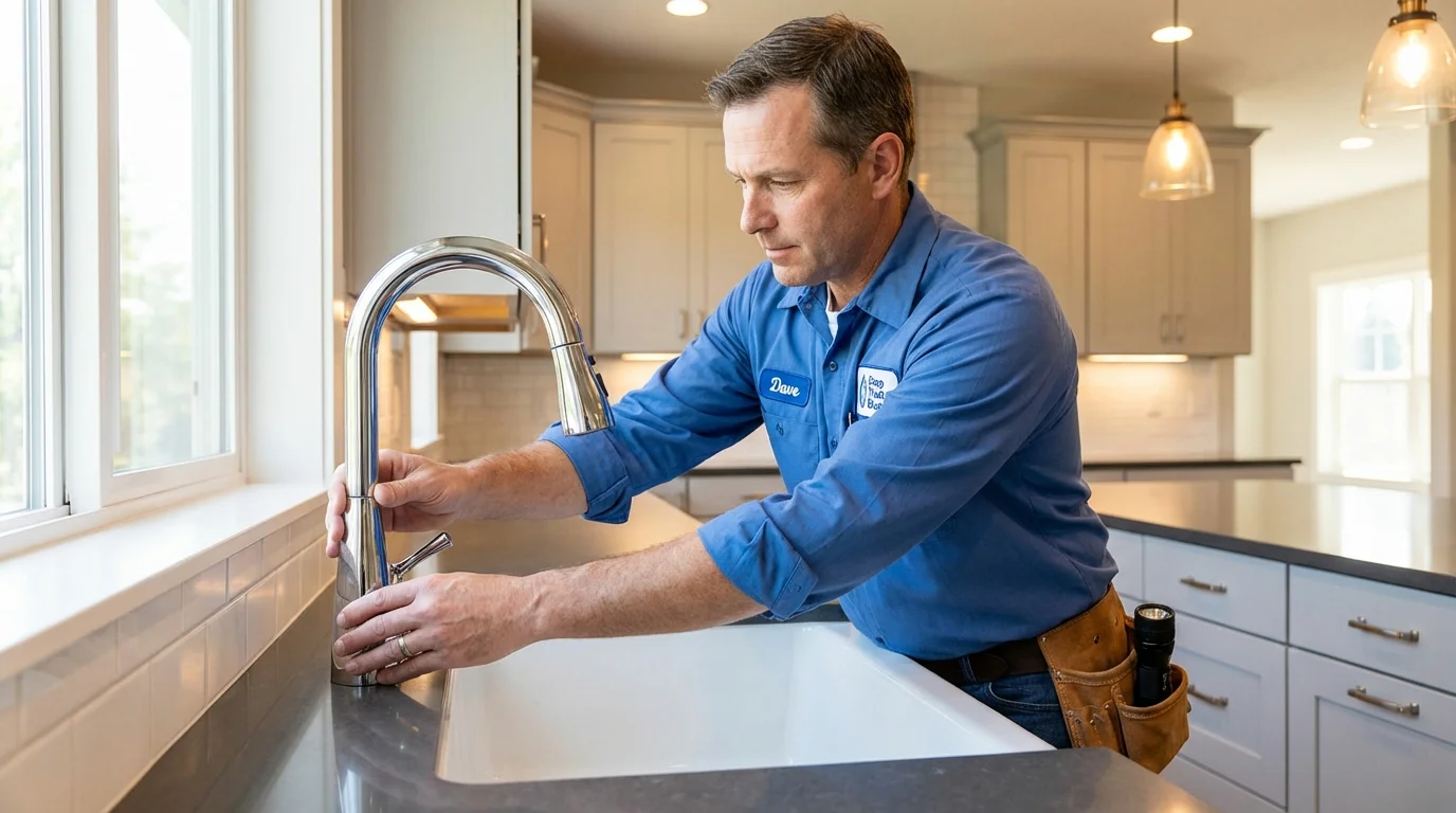 Kitchen faucet installation by Johns Plumbing LLC in West Terre Haute